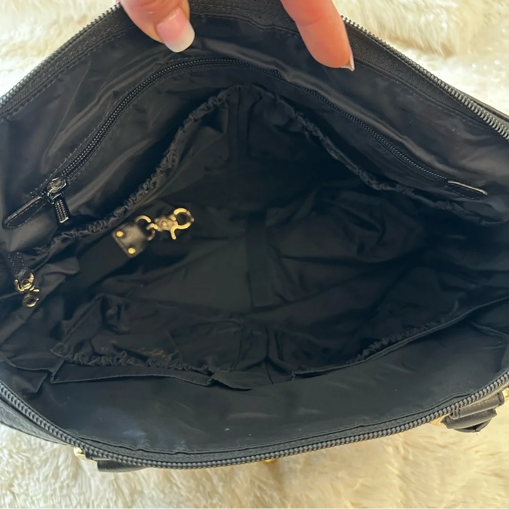 Rebecca Minkoff Knocked Up Black Leather Nylon Diaper Bag NWOT